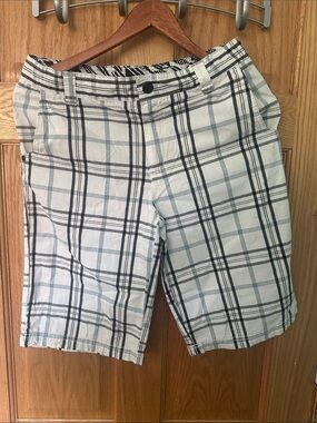Shaun White White and Black Plaid Kids Shorts